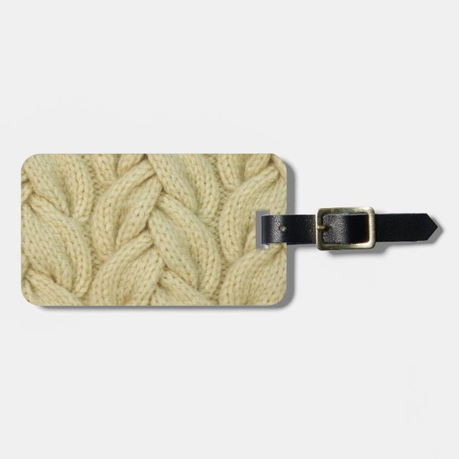 Personalised | Knitting Pattern Luggage Tag (Front Horizontal)