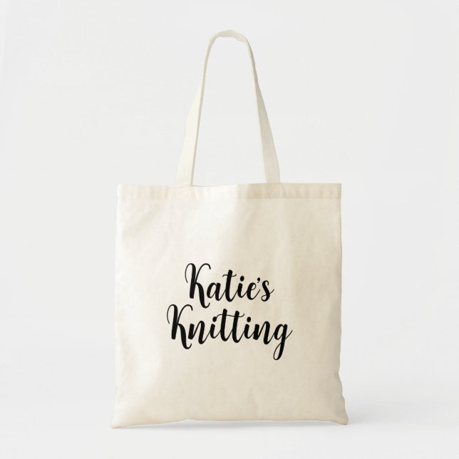 Personalised Knitting Project Tote Bag (Front)