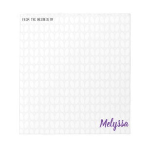 Personalised Knitting Stitch Notepad