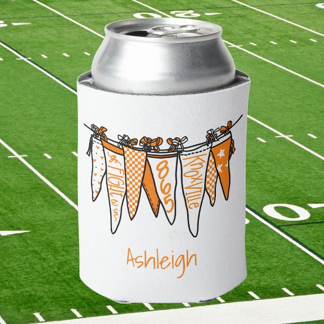 Personalised Knoxville Orange & White Pennant  Can Cooler (Creator Uploaded)