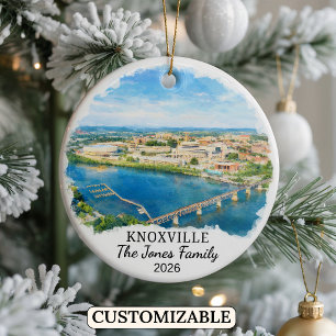 Personalised Knoxville Ornament, Custom Tennessee Ceramic Tree Decoration