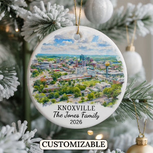 Personalised Knoxville Ornament, Custom Tennessee Ceramic Tree Decoration