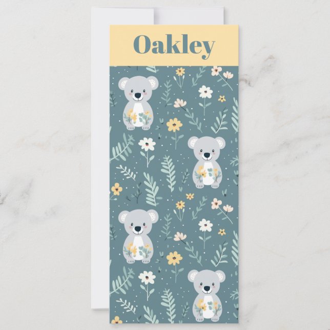 Personalised Koala Bears Bookmark (Front)
