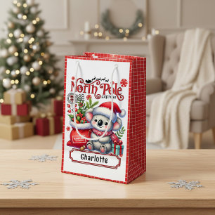 Personalised Koala Christmas Name Small Gift Bag