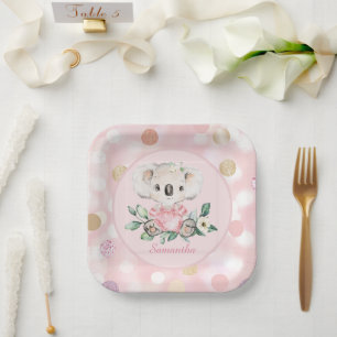Personalised koala paper plate