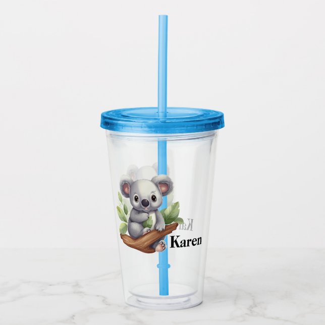 Personalised Kola Bear  Acrylic Tumbler (Front)