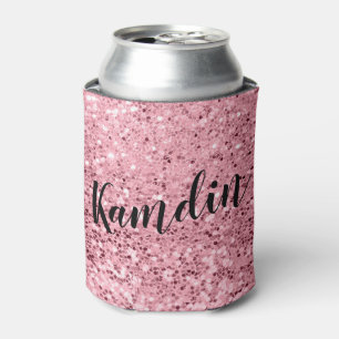 Personalised Koozie Can Holder Rose Gold Glitter