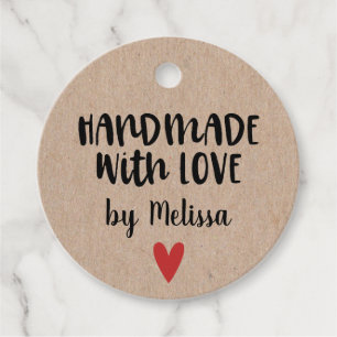 Personalised Kraft Handmade With Love Favour Tags