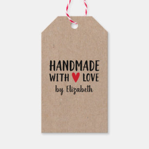 Personalised Kraft Handmade With Love Gift Tags