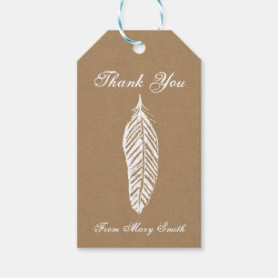 Personalised Kraft Paper Feather Gift Tag