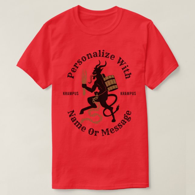 Personalised Krampus Red T-shirt (Design Front)