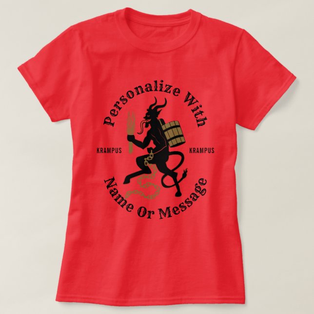 Personalised Krampus Red T-shirt (Design Front)