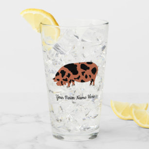 Personalised KuneKune Pig Farm Glass