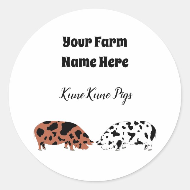 Personalised KuneKune Pig Sticker (Front)
