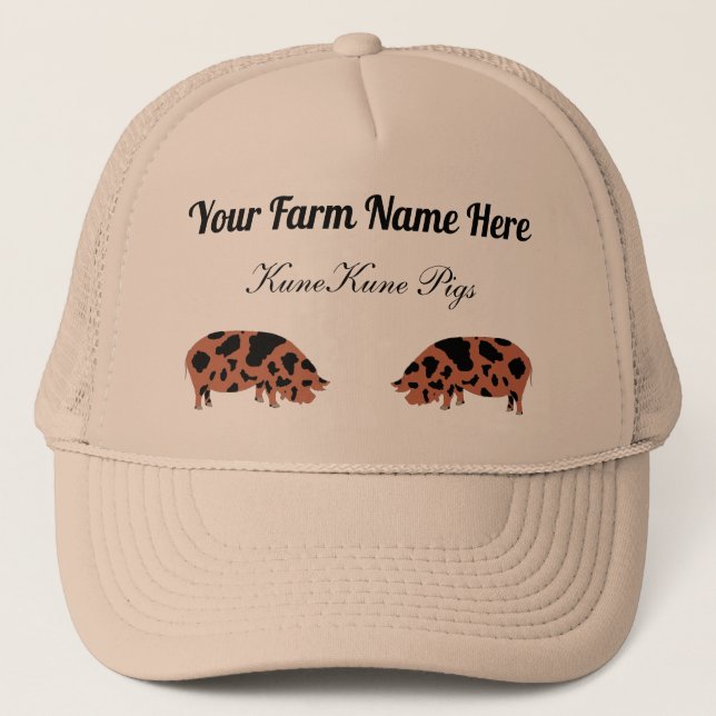 Personalised KuneKune Pig Trucker Hat (Front)