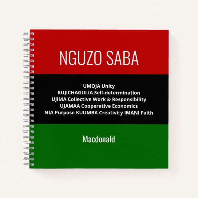 Personalised Kwanzaa Notebook (Front)