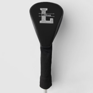 Personalised L Initial Silver Monogram Your Name Golf Head Cover