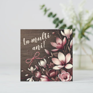 Personalised "La Mulți Ani" Card Rustic Crocus