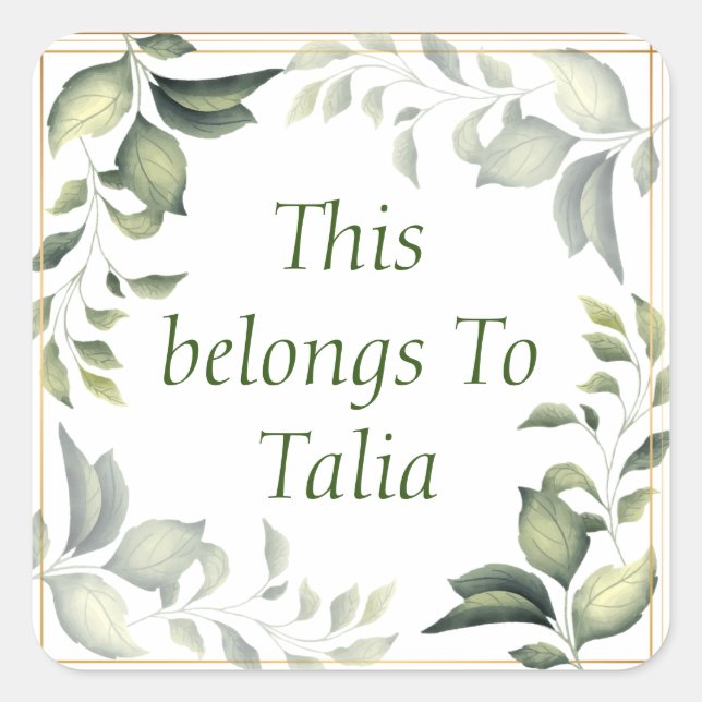 Personalised labels (Front)