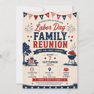 Personalised Labour Day Family Reunion Invitation 