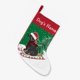 Personalised Labradoodle Christmas Snow Sled Small Christmas Stocking