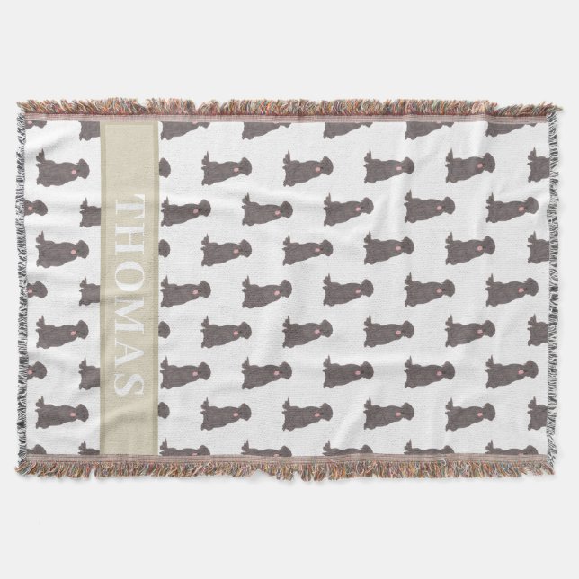 Personalised Labrador (Chocolate Brown) Throw Blanket (Front)