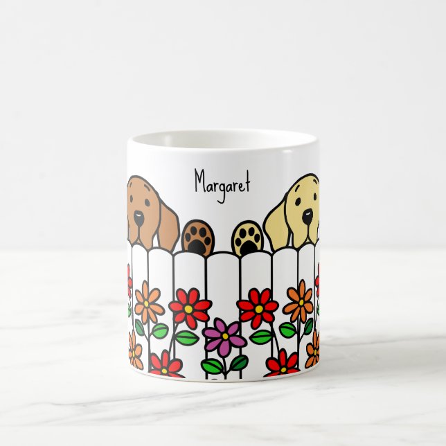 Personalised Labrador Duo Watching Coffee Mug (Center)