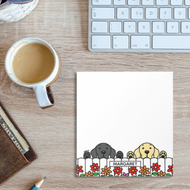 Personalised Labrador Duo Watching You Notepad (Personalized Labrador Duo Watching You Design Notepad for Black Lab and Yellow Lab Owners.)