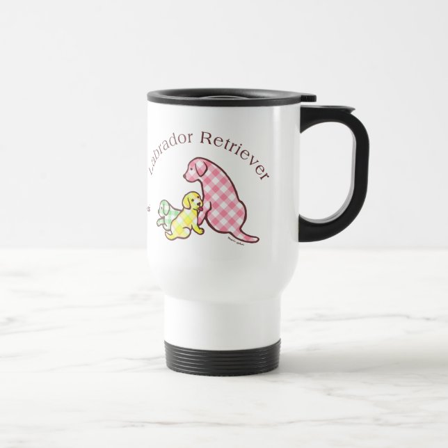 Personalised Labrador Family Drawing Travel Mug (Right)