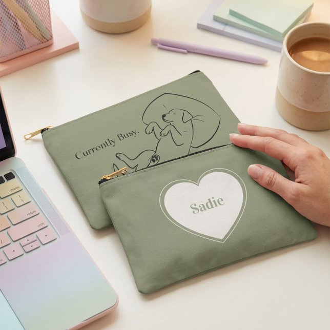 Personalised Labrador Pouch Sage Green Dog Mum Bag (Creator Uploaded)