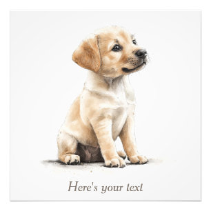 Personalised Labrador Puppy Decor Watercolor Photo Print