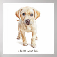 Personalised Labrador Puppy Dog Nursery Print
