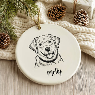 Personalised Labrador Retriever Dog Christmas Ceramic Tree Decoration