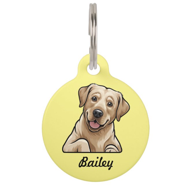 Personalised Labrador Retriever Pet ID Tag (Front)