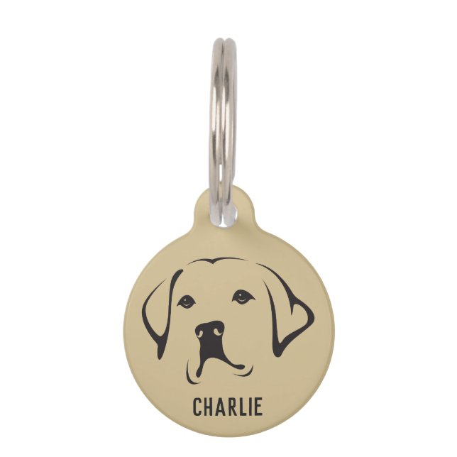 Personalised Labrador Retriever Round Pet Tag (Front)