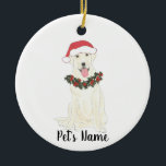 Personalised Labrador (White) Ceramic Tree Decoration<br><div class="desc">Make the nice list this year with a personalised ornament of your favourite little elf!</div>