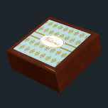 Personalised Lace Aqua Jewellery Box<br><div class="desc">An elegant aqua pattern decorates this sleek box. Personalise this decorative box by changing the name. Use this elegant box as a jewellery box,  decor,  keepsake box,  etc... .The design is from original art.</div>