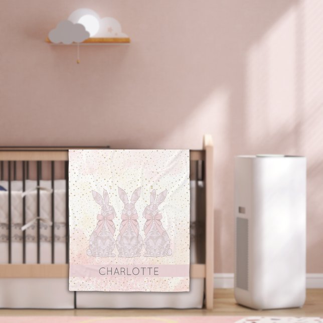 Personalised Lace Bunny Easter Blanket  (Personalized Lace Bunny Easter Blanket)