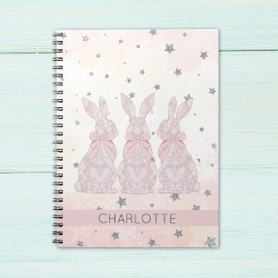 Personalised Lace Bunny Easter Notebook 