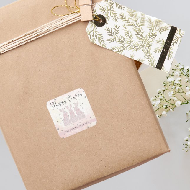 Personalised Lace Bunny Easter Stickers  (Personalized Lace Bunny Easter Stickers)