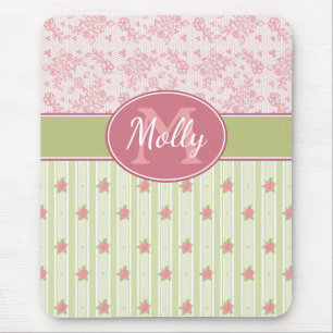 Personalised Lace & English Garden Mouse Pad