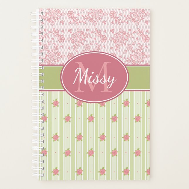 Personalised Lace & English Garden Planner (Front)