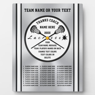 Personalised, Lacrosse Coach Gifts, All Players Plaque