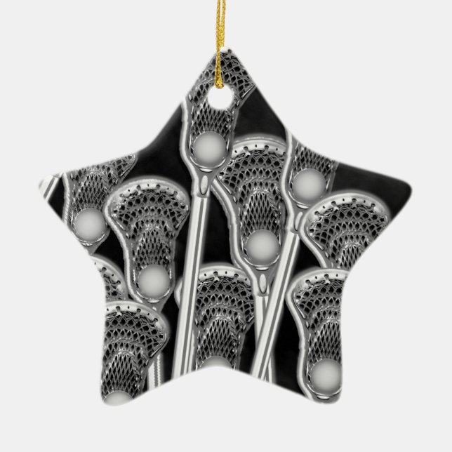 Personalised Lacrosse Collectable Ceramic Tree Decoration (Front)