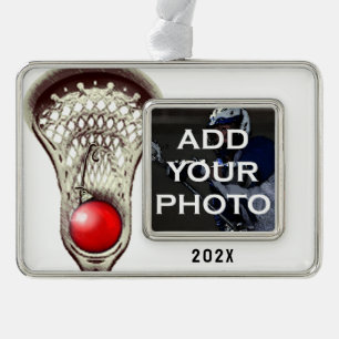 Personalised Lacrosse Collectable Silver Plated Framed Ornament