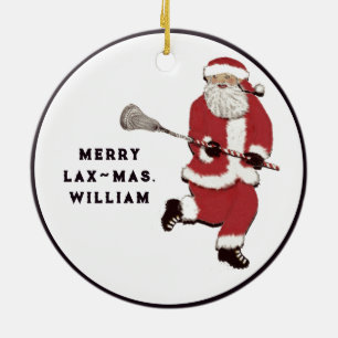 Personalised Lacrosse Gift Ceramic Tree Decoration