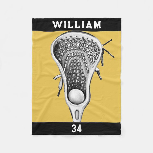 Personalised Lacrosse Gift Fleece Blanket (Front)