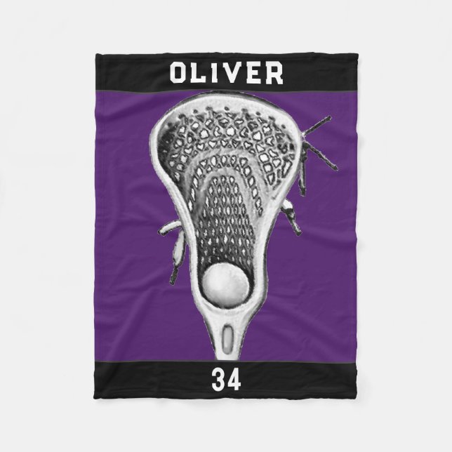 Personalised Lacrosse Gift Ideas Fleece Blanket (Front)