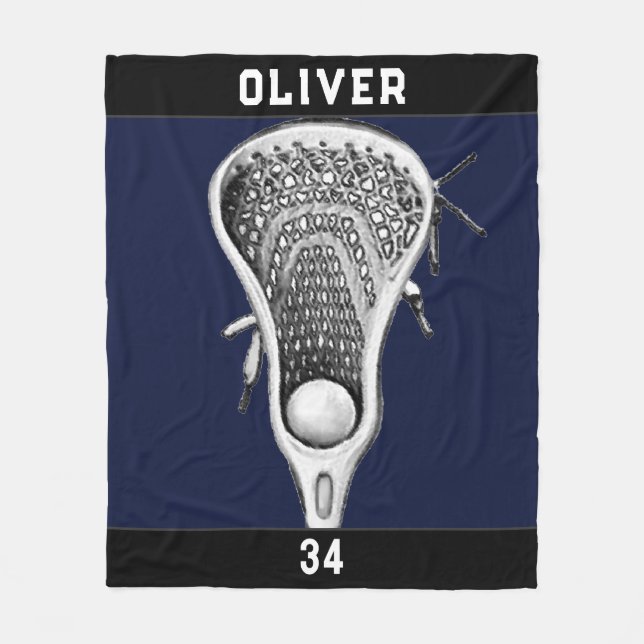 Personalised Lacrosse Gift Ideas Fleece Blanket (Front)