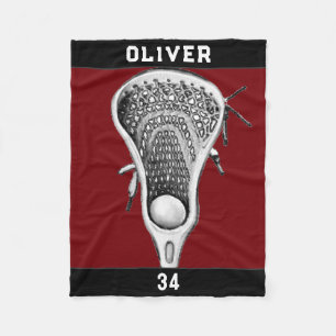 Personalised Lacrosse Gift Ideas Fleece Blanket